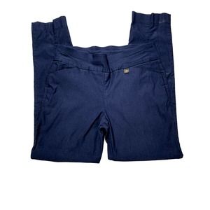 Anne Klein Womens 6 Navy Blue Stretchy Pull On Chino Dress Pants